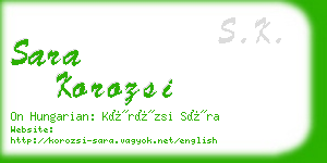 sara korozsi business card